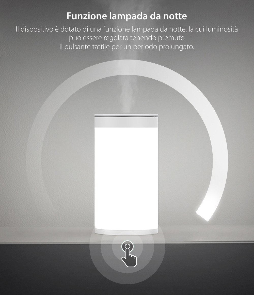 Umidificatore ad ultrasuoni con luce notturna BlitzWolf BW-FUN2, Capacità 400 mL, Luminosità regolabile