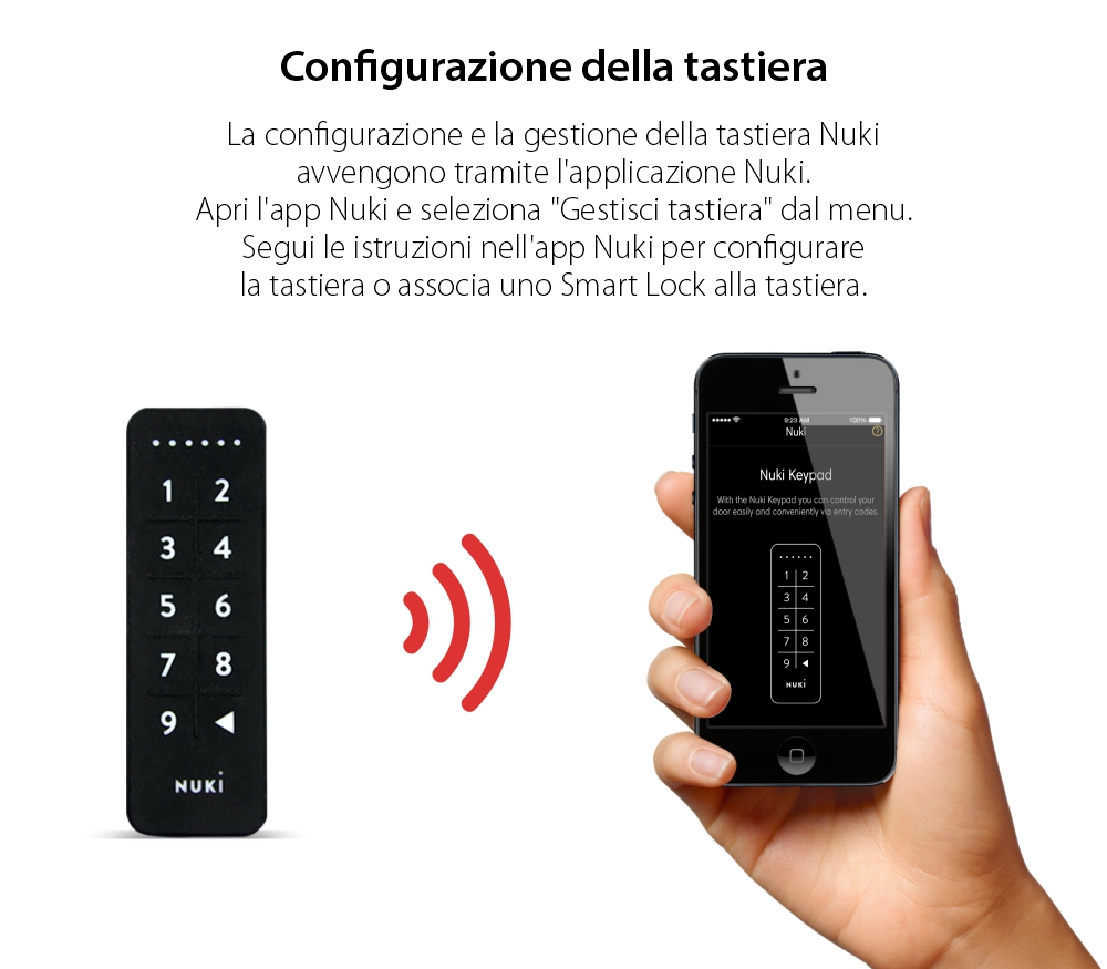 Tastiera intelligente Nuki Keypad, Bluetooth 5.0, Per Nuki Smart Lock, Operazione con codice di accesso