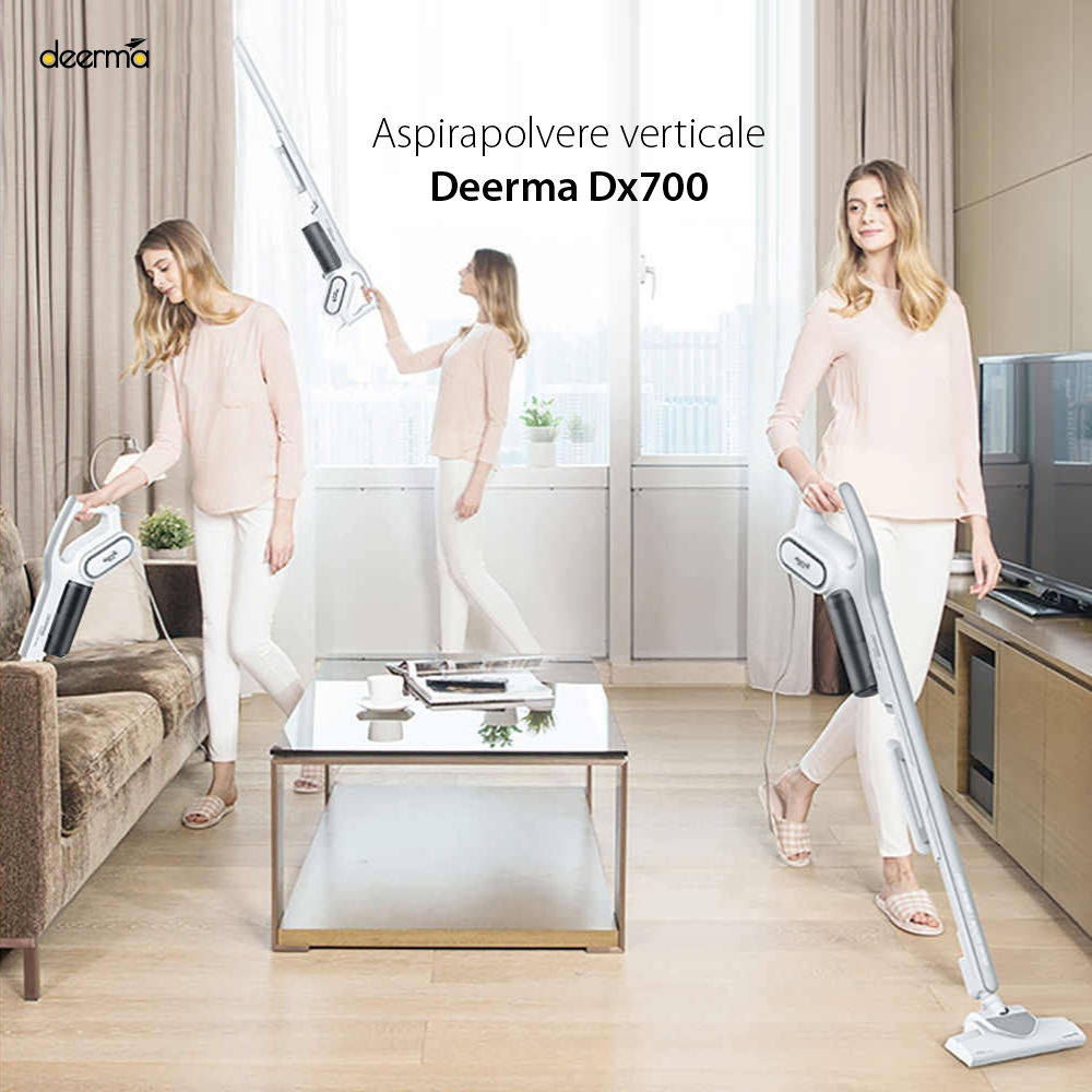 Aspirapolvere verticale Deerma DX700, Multifunzionale, Potenza 600 W, Capacità 800 mL
