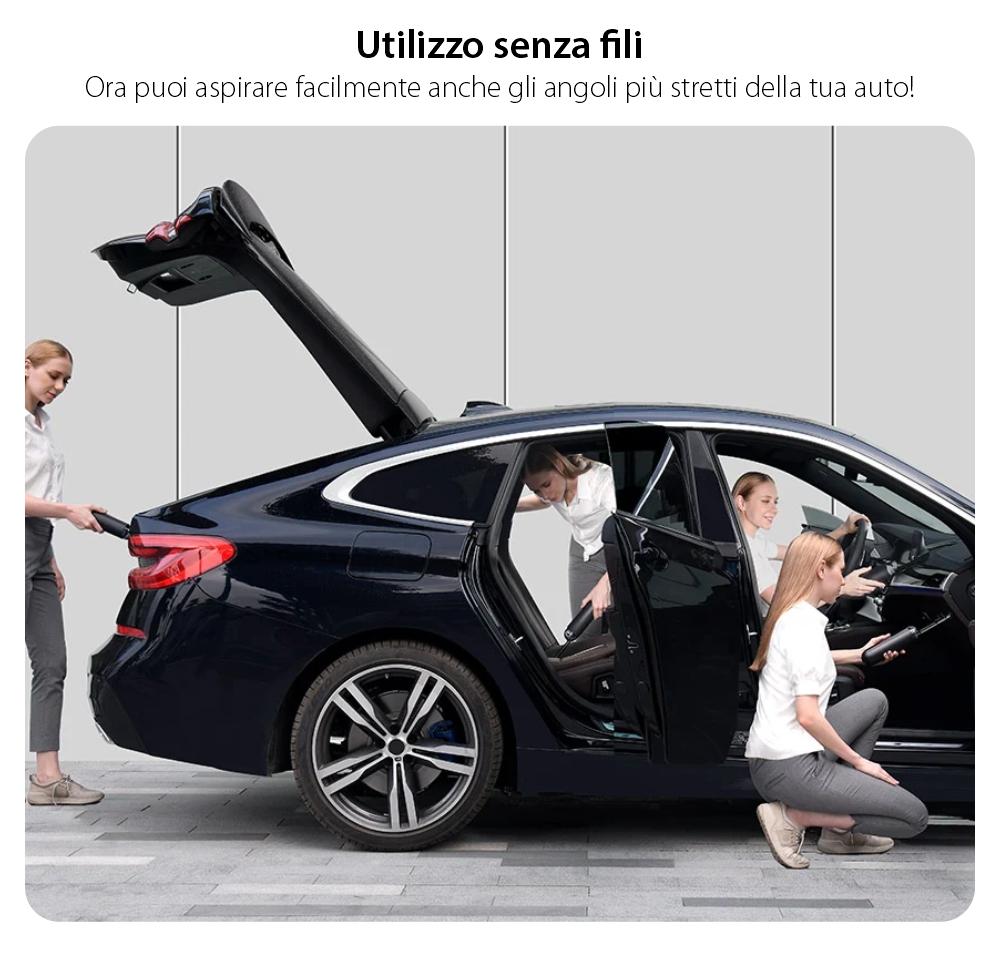 Aspirapolvere per auto Baseus Capsule Mini A2, Senza fili, Potenza 70 W, Autonomia 20 min, Ricarica Type-C