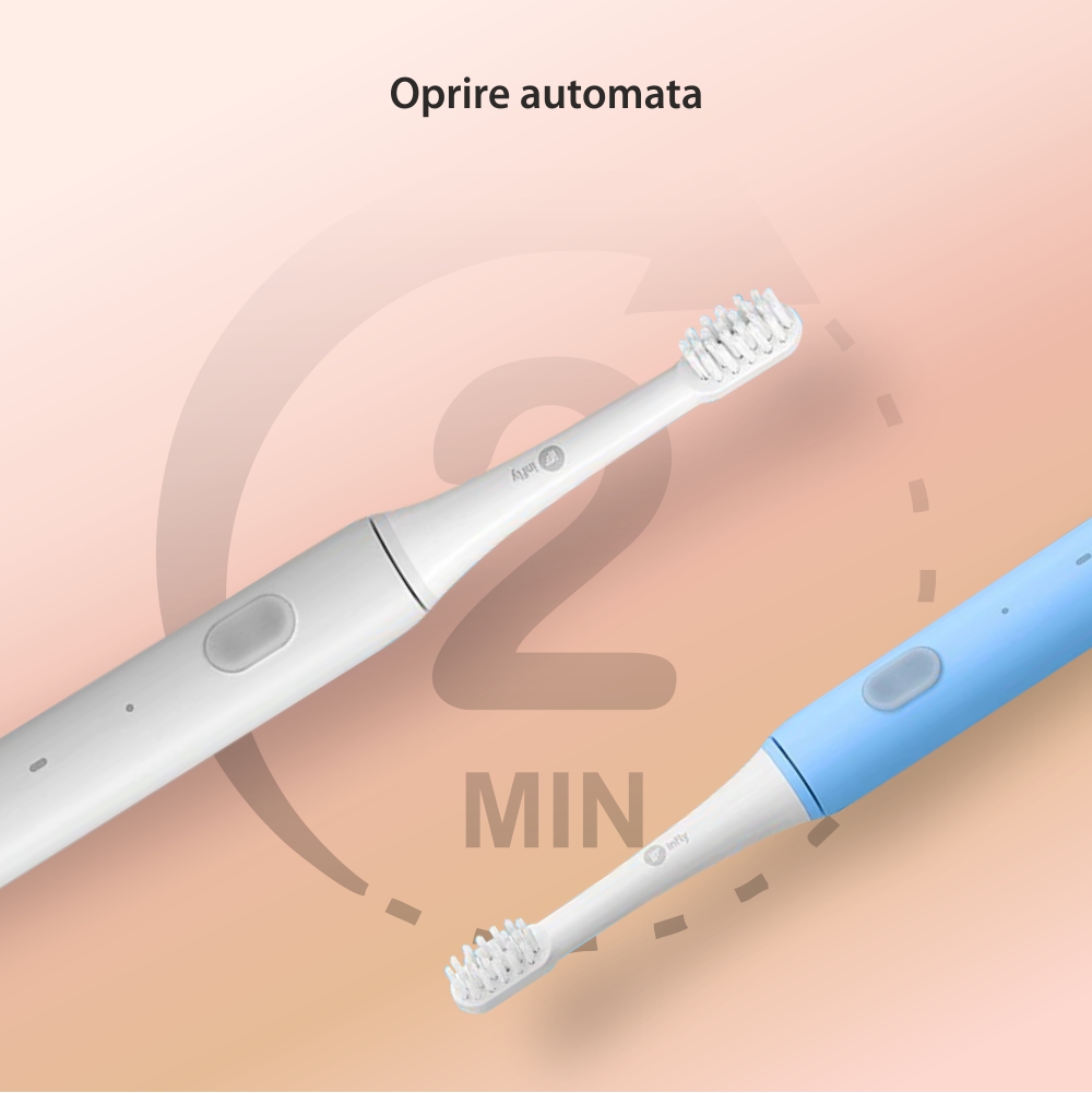 Spazzolino da denti elettrico Sonic Infly, batteria da 320 mAh, impermeabile IPX7, ricarica tramite USB.