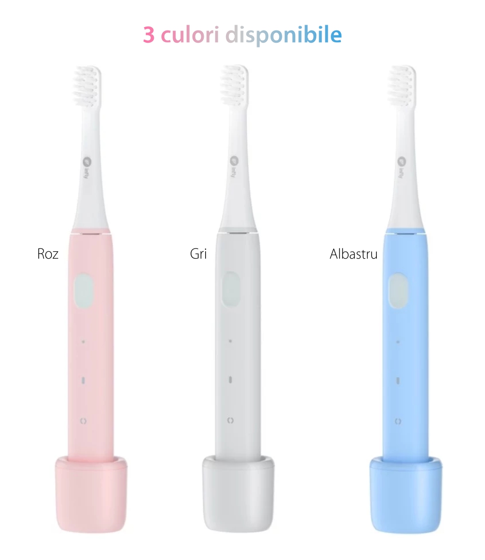 Spazzolino da denti elettrico Sonic Infly, batteria da 320 mAh, impermeabile IPX7, ricarica tramite USB.