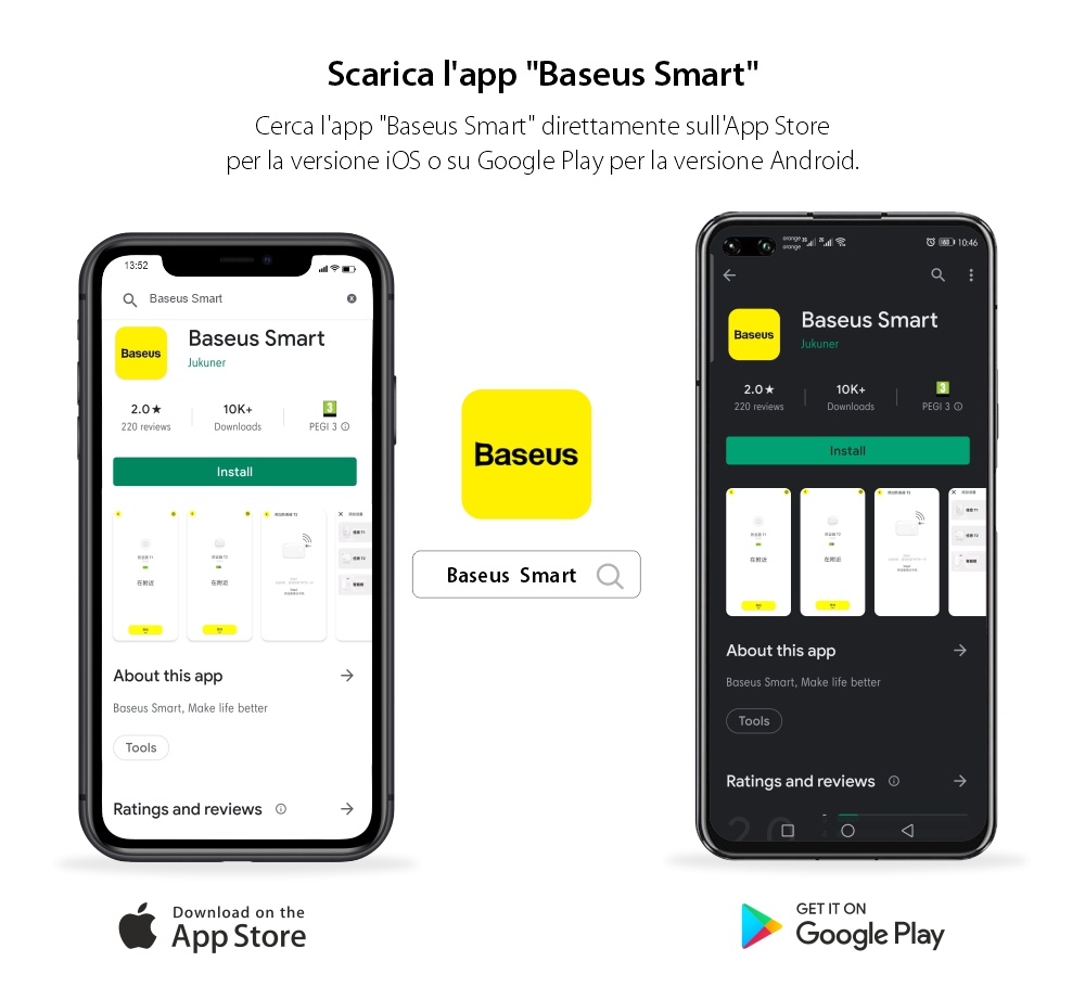 Dispositivo intelligente anti-perdita Baseus T2, Bluetooth, monitoraggio tramite app, batteria da 75 mAh, allarme da 100 dB.