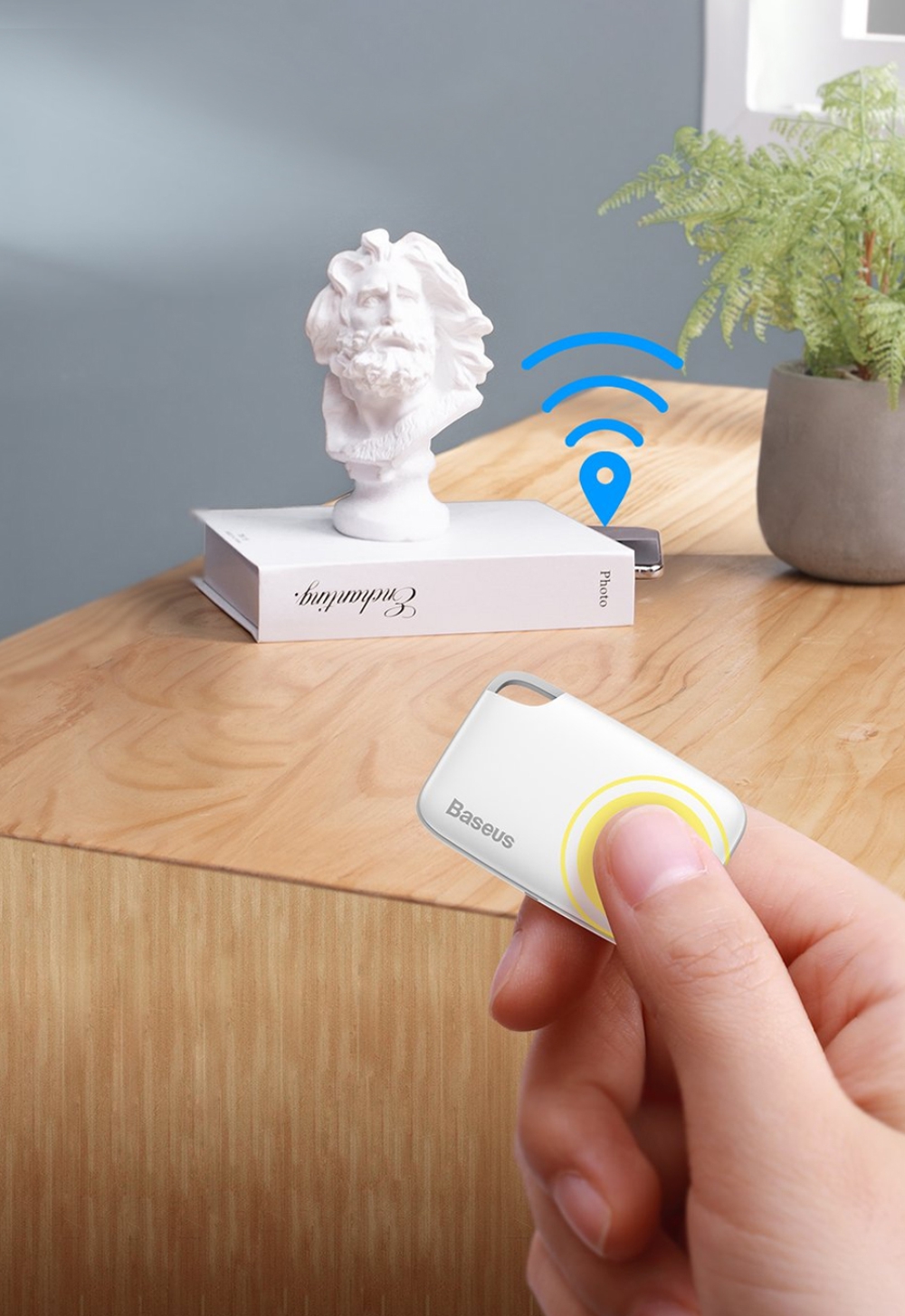 Dispositivo intelligente anti-perdita Baseus T2, Bluetooth, monitoraggio tramite app, batteria da 75 mAh, allarme da 100 dB.