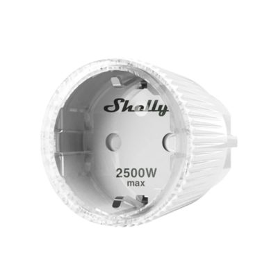 Presa Shelly Plug S, Wi-Fi, 2500 W, Monitoraggio del consumo, Programmazione, Bianco