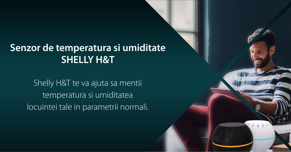 Sensore di temperatura e umidità Shelly H&T, Wi-Fi, Monitoraggio tramite app, Verifica storico