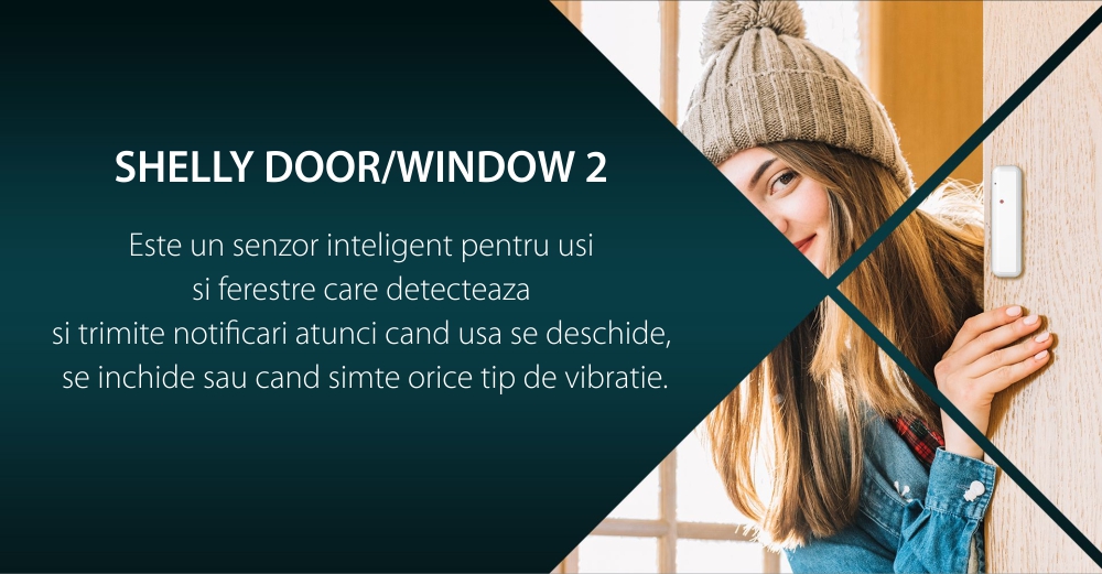Sensore per porta/finestra Shelly Door Window 2, Connessione Wi-Fi, Sensore di luce
