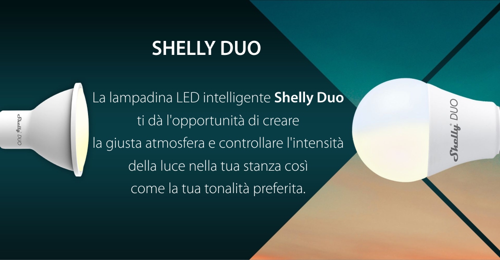 Lampadina LED intelligente Shelly Duo, Wi-Fi, E27, 9W, Temperatura del colore 800 LM