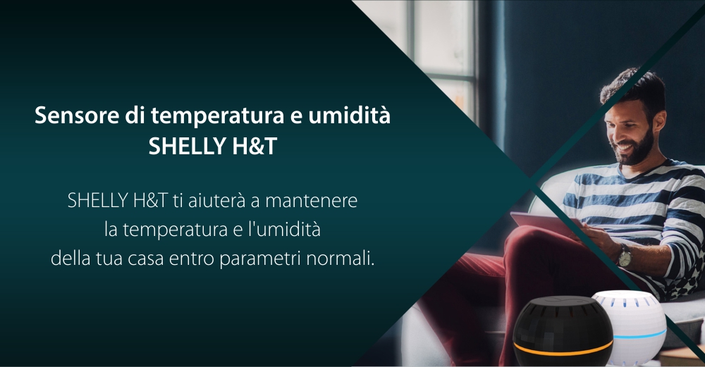 Sensore di temperatura e umidità Shelly H&T, Wi-Fi, Monitoraggio tramite app, Verifica storico