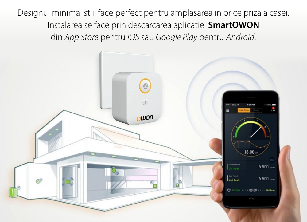 Hub Intelligente e Centro di Controllo Owon, per l’Automazione Domestica, ZigBee, Wi-Fi 2.4 GHz, Controllo tramite App