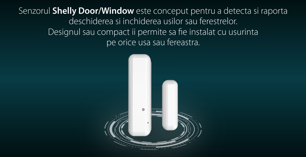Sensore per porta/finestra Shelly Door Window 2, Connessione Wi-Fi, Sensore di luce