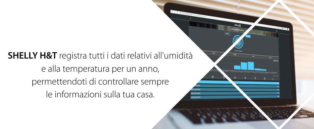 Sensore di temperatura e umidità Shelly H&T, Wi-Fi, Monitoraggio tramite app, Verifica storico