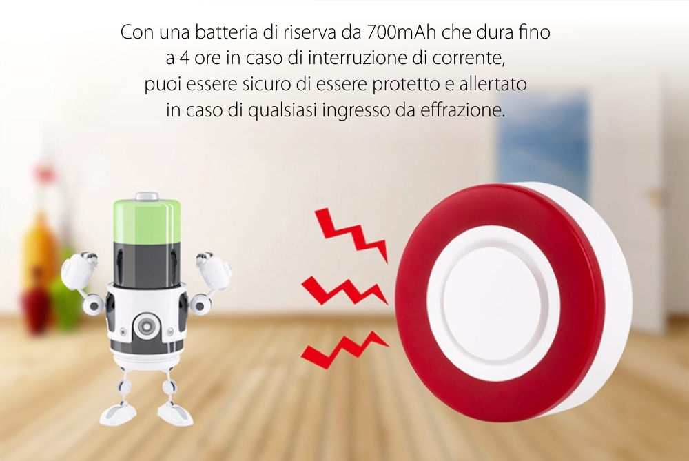 Sirena intelligente Owon, Controllo tramite applicazione, Integrazione ZigBee, 95 dB, Batteria di riserva 700 mAh