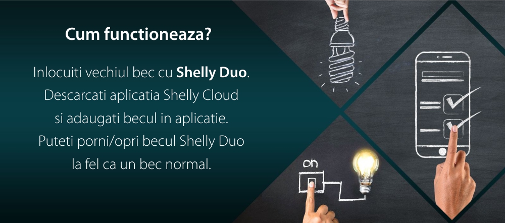 Lampadina LED intelligente Shelly Duo, Wi-Fi, E27, 9W, Temperatura del colore 800 LM