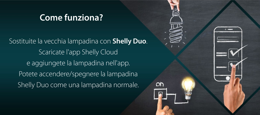 Lampadina LED intelligente Shelly Duo, Wi-Fi, E27, 9W, Temperatura del colore 800 LM