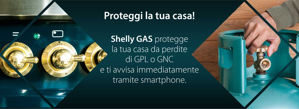 Sensore rilevatore di gas naturale compresso Shelly Gas CNG, Wireless, Allarme 70 dB, Notifiche tramite app