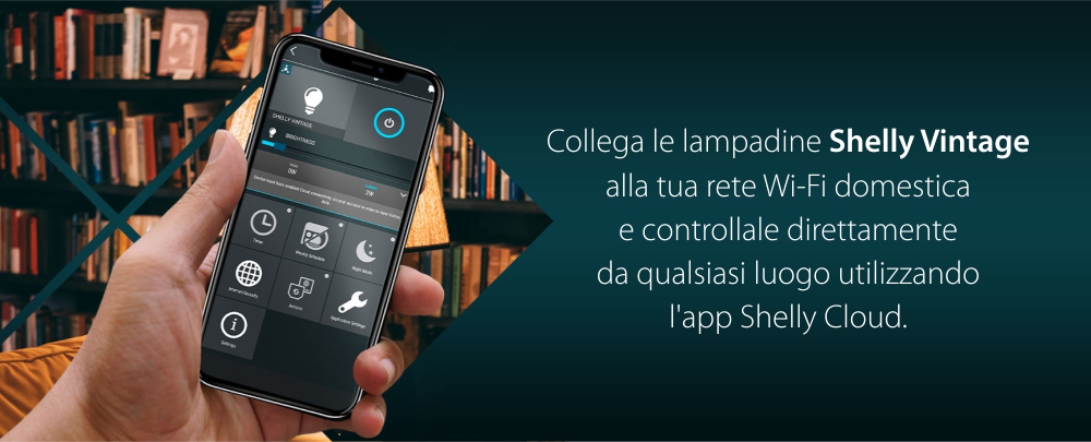 Lampadina intelligente Shelly Vintage ST64, Dimmer, Wi-Fi, Controllo tramite app, E27, 7W, 750 LM