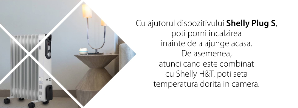 Presa Shelly Plug S, Wi-Fi, 2500 W, Monitoraggio del consumo, Programmazione, Bianco