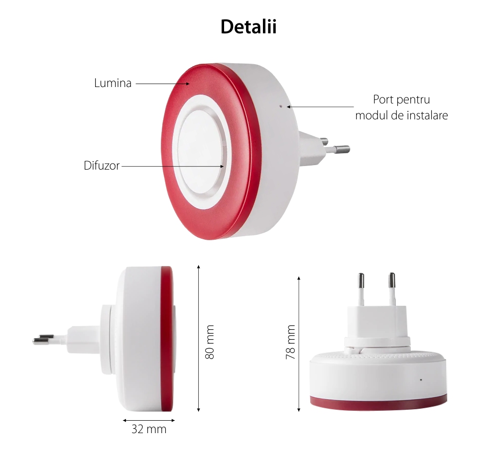 Sirena intelligente Owon, Controllo tramite applicazione, Integrazione ZigBee, 95 dB, Batteria di riserva 700 mAh