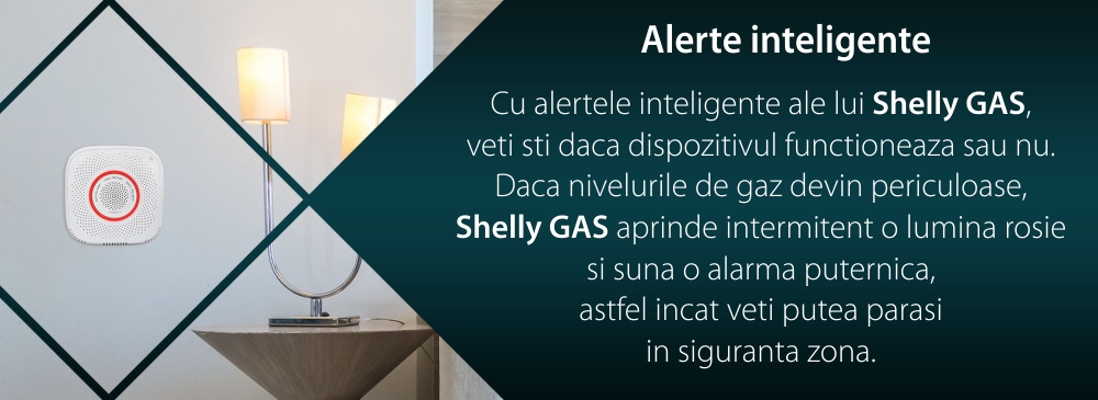 Sensore rilevatore di gas naturale compresso Shelly Gas CNG, Wireless, Allarme 70 dB, Notifiche tramite app