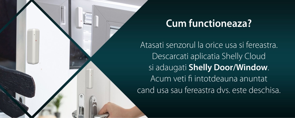 Sensore per porta/finestra Shelly Door Window 2, Connessione Wi-Fi, Sensore di luce
