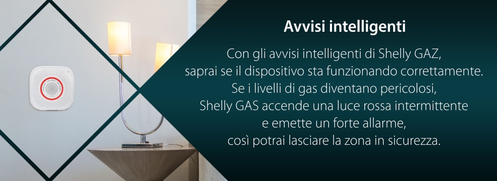 Sensore rilevatore di gas liquefatto Shelly Gas LPG, Wireless, Allarme 70 dB, Notifiche tramite app