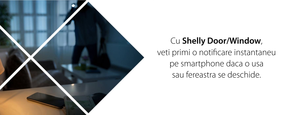 Sensore per porta/finestra Shelly Door Window 2, Connessione Wi-Fi, Sensore di luce