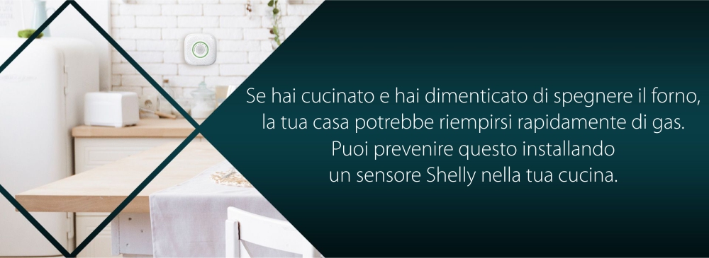 Sensore rilevatore di gas naturale compresso Shelly Gas CNG, Wireless, Allarme 70 dB, Notifiche tramite app