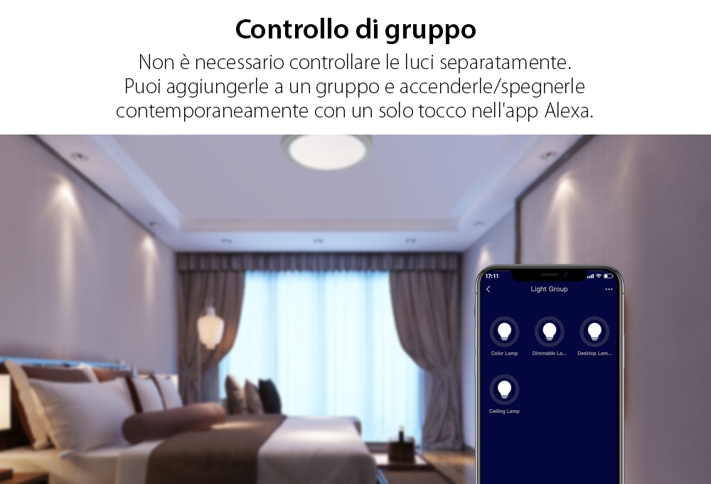 Lampadina intelligente Wi-Fi, BroadLink LB27, A60, 800 LM, Dimmer, Potenza 10W, Controllo tramite app