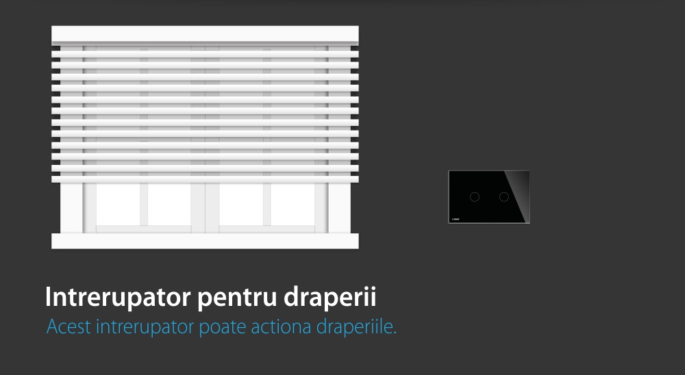 Interruttore Touch per Tende Livolo in Vetro, Standard Italiano