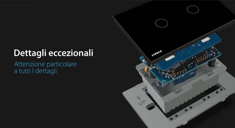 Interruttore Touch per Tende Livolo in Vetro, Standard Italiano