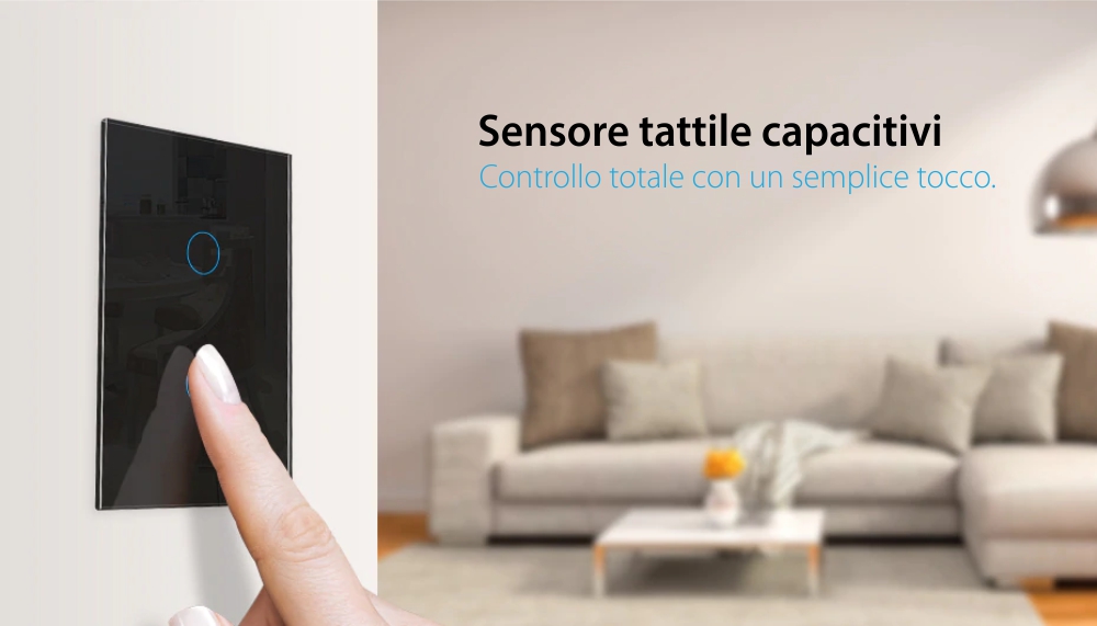 Interruttore Touch per Tende Livolo in Vetro, Standard Italiano