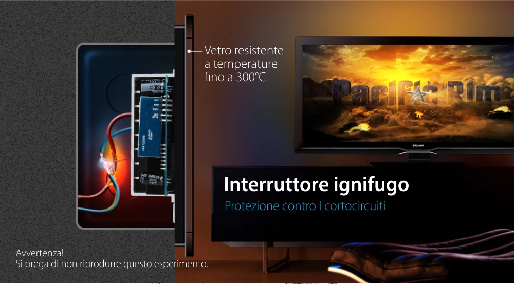 Interruttore Touch per Tende Livolo in Vetro, Standard Italiano