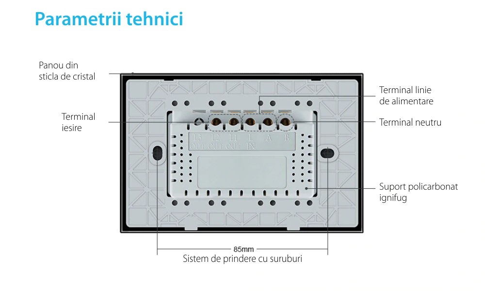 Interruttore Touch per Tende Livolo in Vetro, Standard Italiano