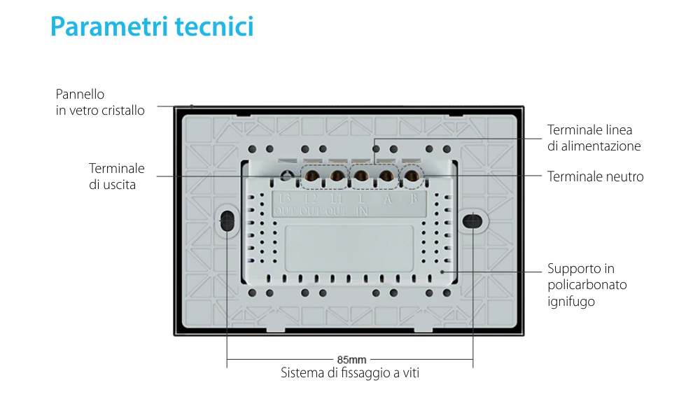 Interruttore Touch per Tende Livolo in Vetro, Standard Italiano