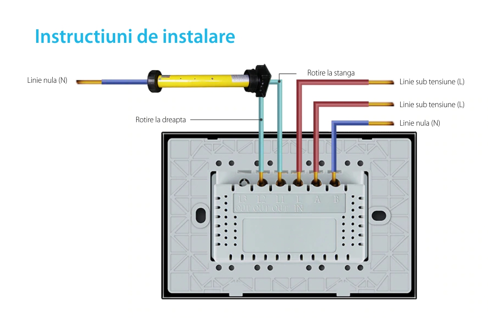 Interruttore Touch per Tende Livolo in Vetro, Standard Italiano