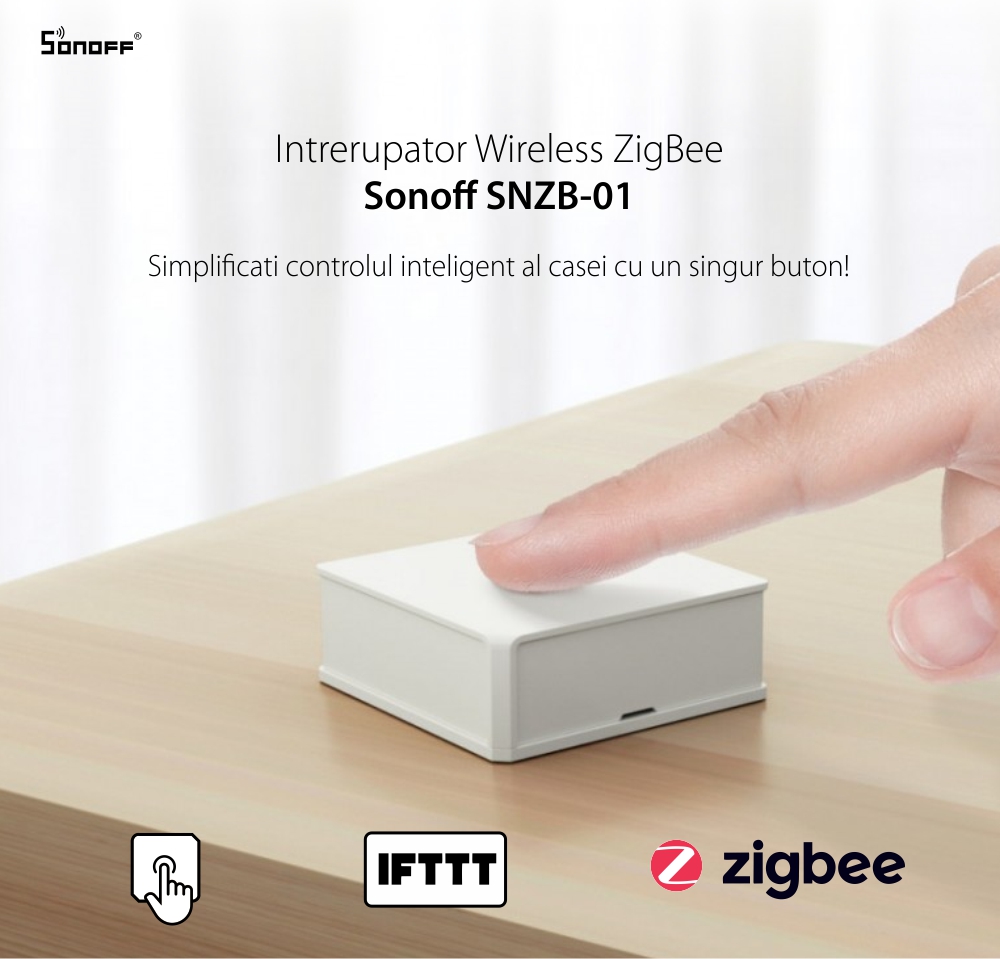 Interruttore intelligente wireless Sonoff, protocollo ZigBee, controllo tramite app