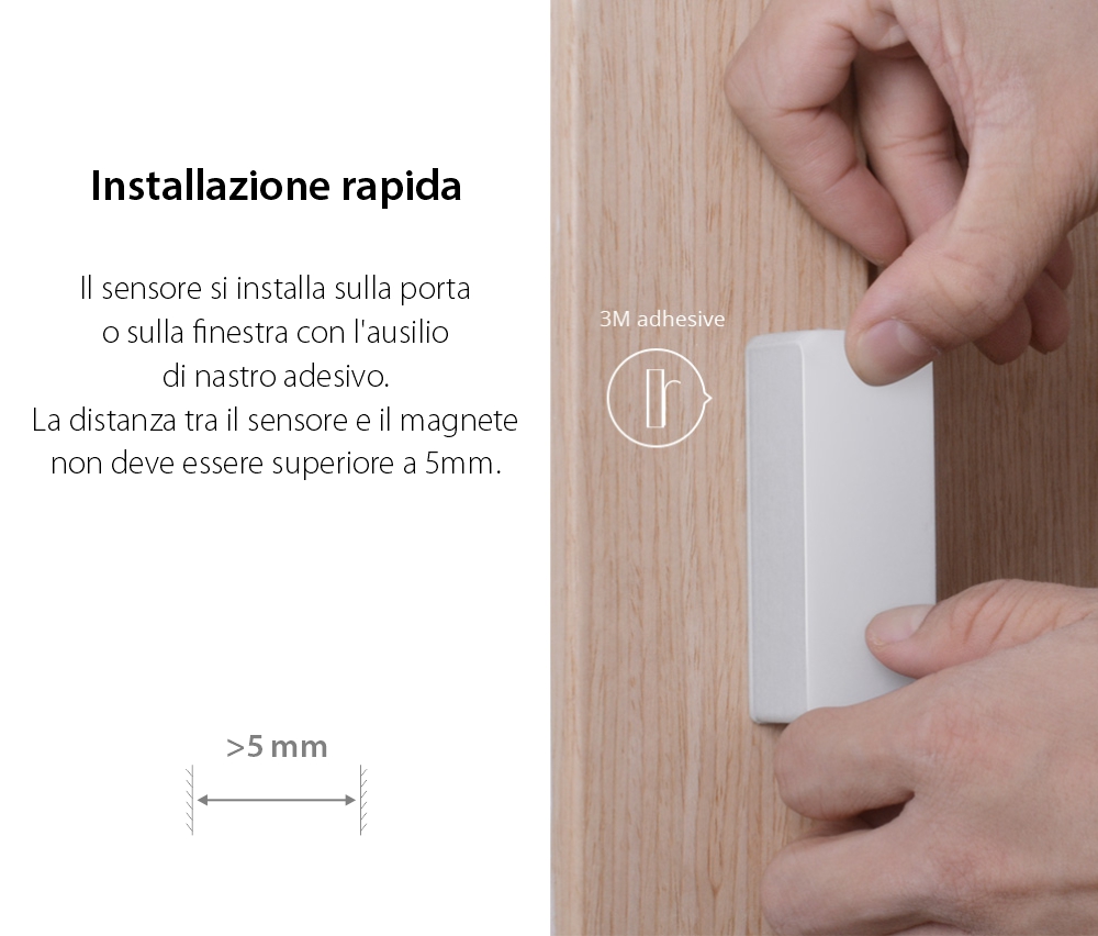 Sensore per porte e finestre Sonoff DW2, Wi-Fi, Notifiche e controllo tramite app