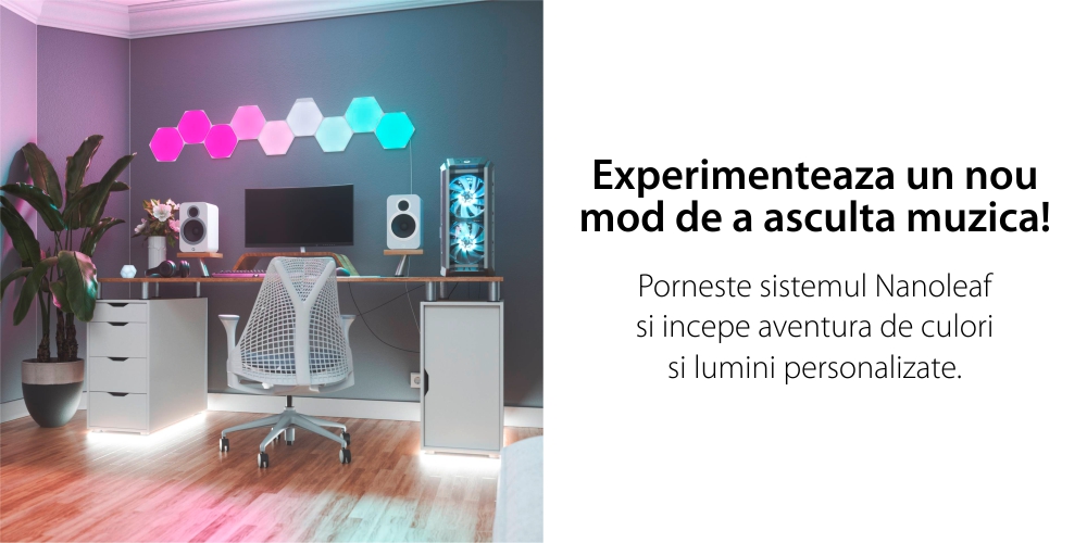 Kit 9 pannelli luminosi Nanoleaf Shapes Hexagons, 16 milioni di colori, tecnologia LED RGBW, cavo da 2,5 m