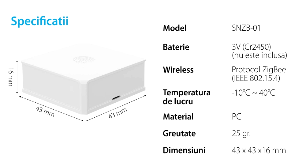 Interruttore intelligente wireless Sonoff, protocollo ZigBee, controllo tramite app
