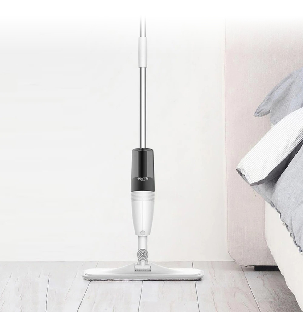 Mocio con spruzzatore Deerma TB500, Bianco, Panno in microfibra, Rotazione 360°, Capacità 0,35 L