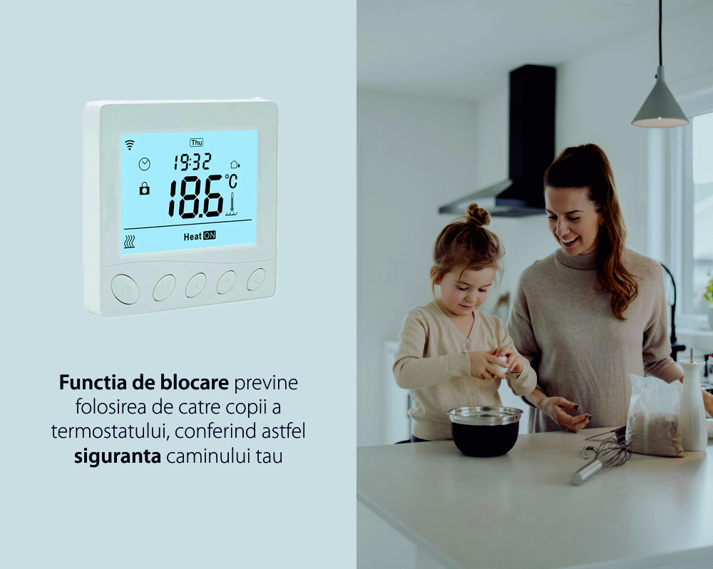 Termostato Wi-Fi per il riscaldamento elettrico a pavimento BeOk TR33-WIFI-EP