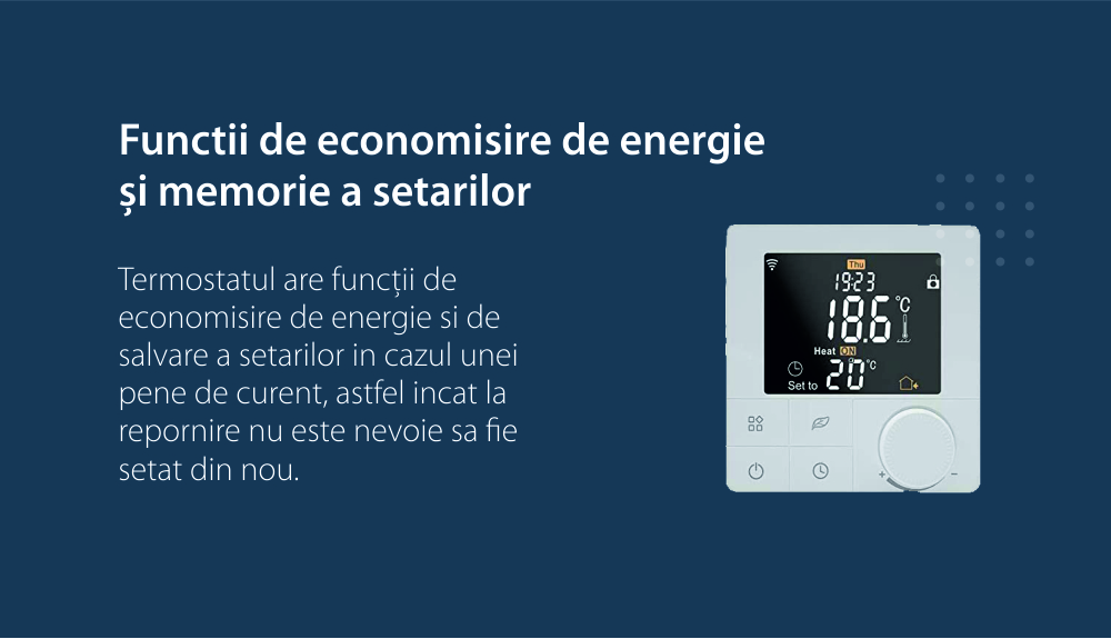Termostato Wi-Fi per riscaldamento elettrico a pavimento BeOk TR8B-WIFI-EP