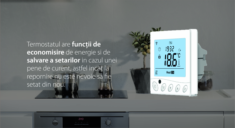 Termostato Wi-Fi per il riscaldamento elettrico a pavimento BeOk TR33-WIFI-EP