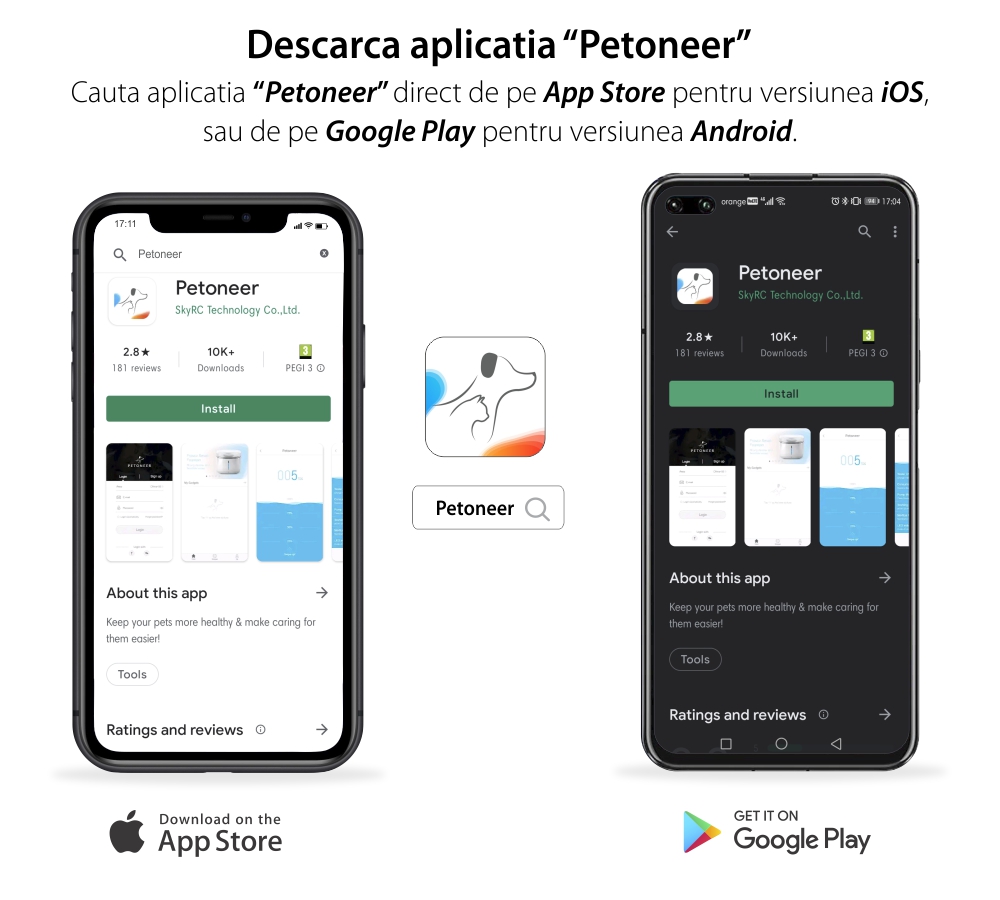 Giocattolo intelligente per gatti Petoneer Smart Dot, Controllo tramite app, Programmazione, Alimentazione USB.