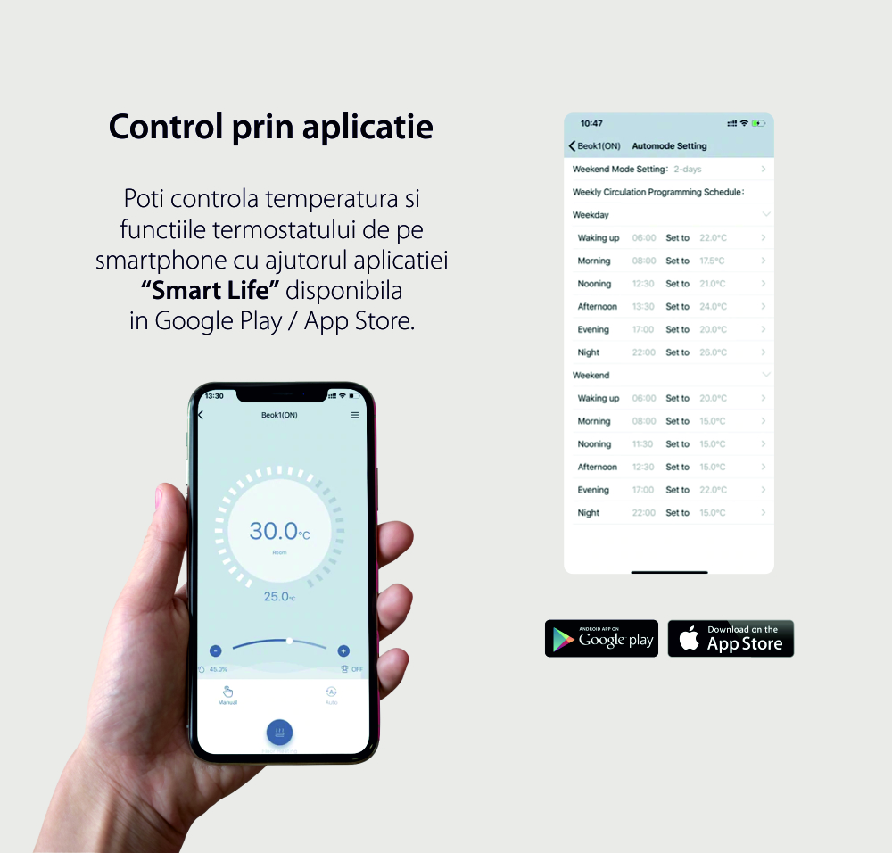 Termostato Wi-Fi per riscaldamento elettrico a pavimento BeOk TR9B-WIFI-EP