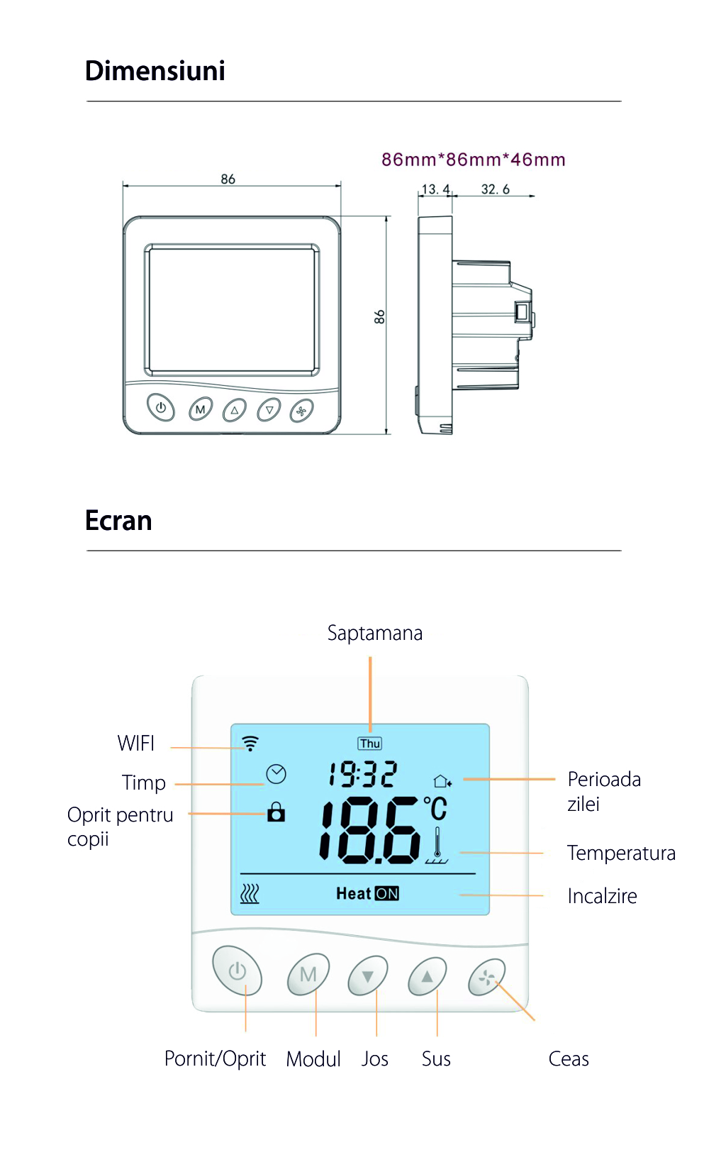 Termostato Wi-Fi per il riscaldamento elettrico a pavimento BeOk TR33-WIFI-EP