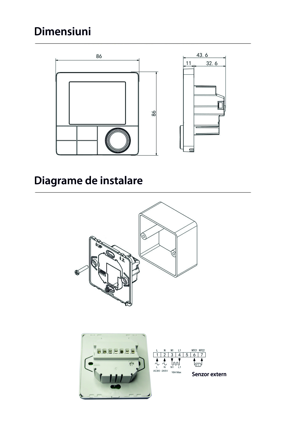 Termostato Wi-Fi per riscaldamento elettrico a pavimento BeOk TR8B-WIFI-EP