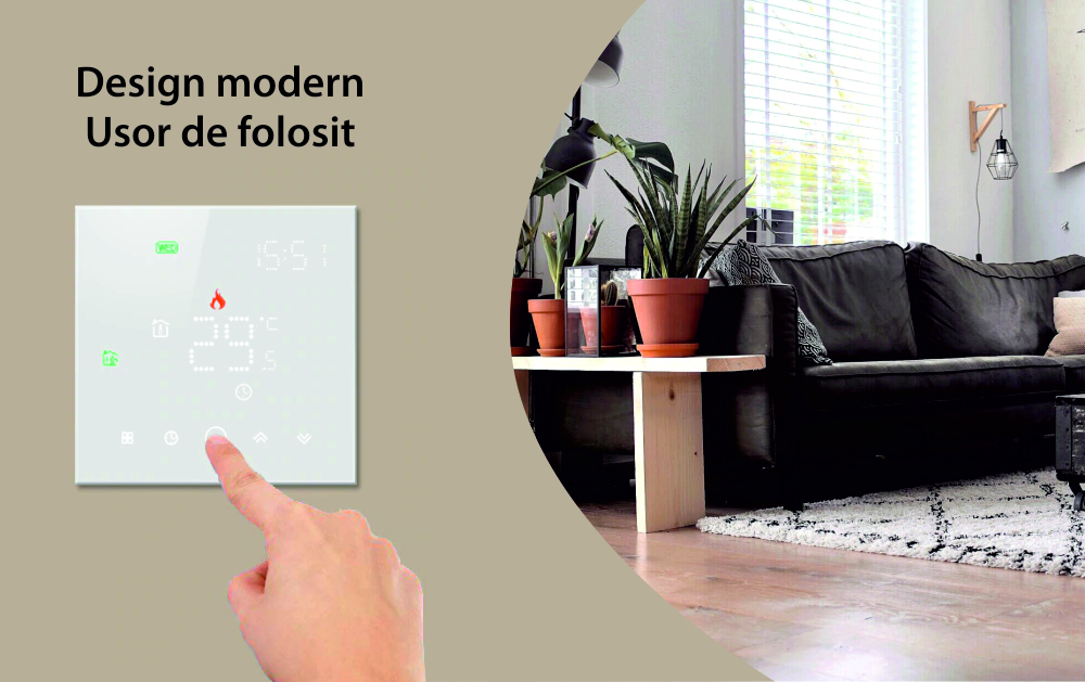 Termostato Wi-Fi per riscaldamento elettrico a pavimento BeOk TGW003-WIFI-EP
