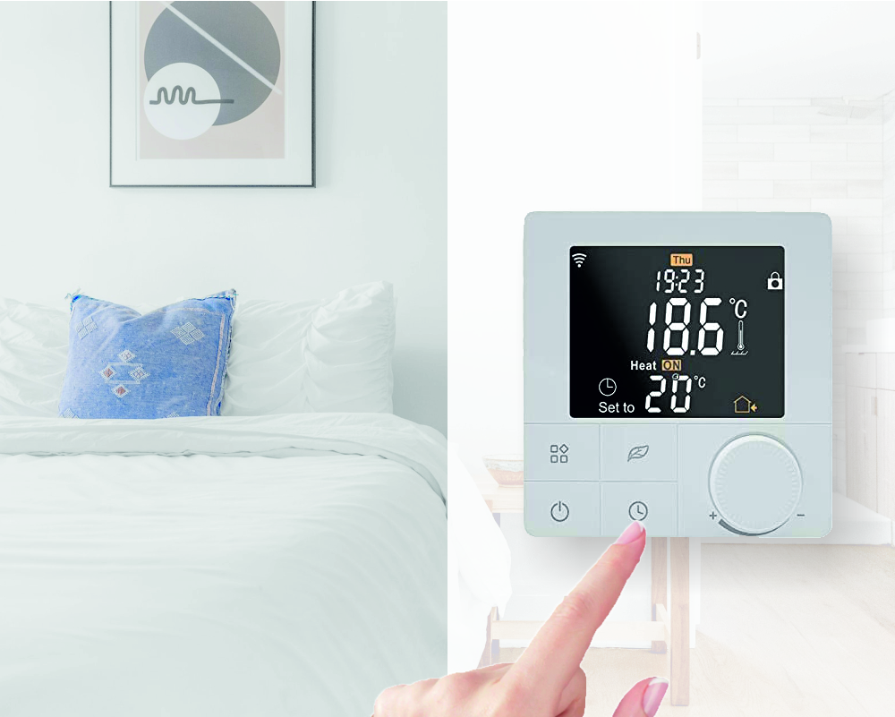 Termostato Wi-Fi per riscaldamento elettrico a pavimento BeOk TR8B-WIFI-EP